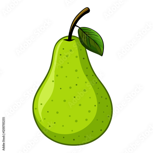 Isolated pear fruit on white background.vector   illustration (2)