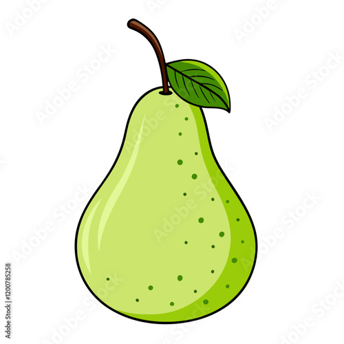 Isolated pear fruit on white background.vector   illustration (3)