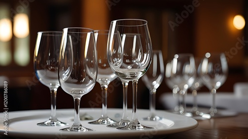 Wallpaper Mural Empty glasses set in restaurant Torontodigital.ca