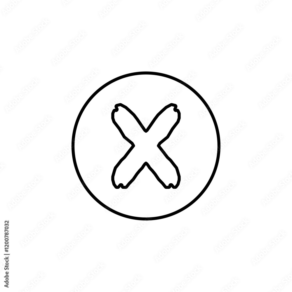 X icon Flat isolated outline sign X icon Flat isolated outline sign