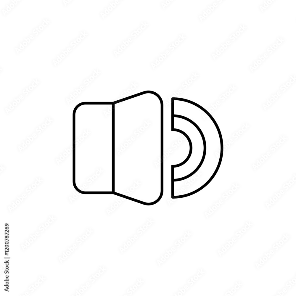 Audio icon set Flat isolated outline sign Audio icon set Flat isolated outline sign