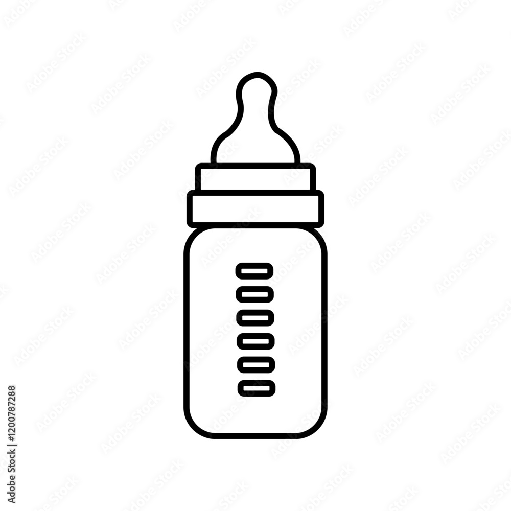 Baby bottle icon Flat isolated outline sign Baby bottle icon Flat isolated outline sign