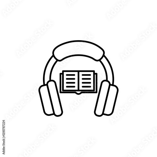 Audio book icon Flat isolated outline sign