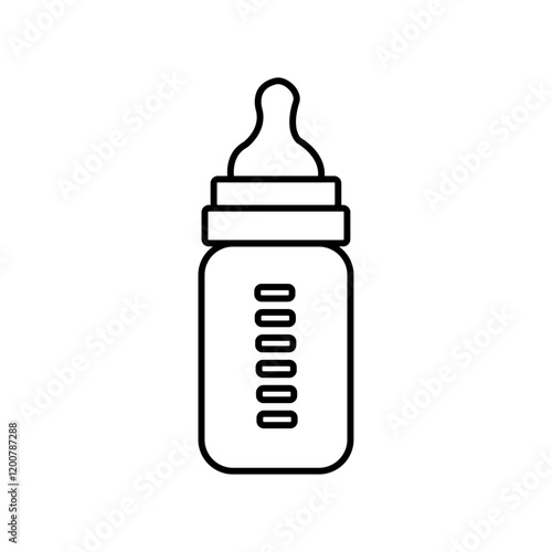 Baby bottle icon Flat isolated outline sign