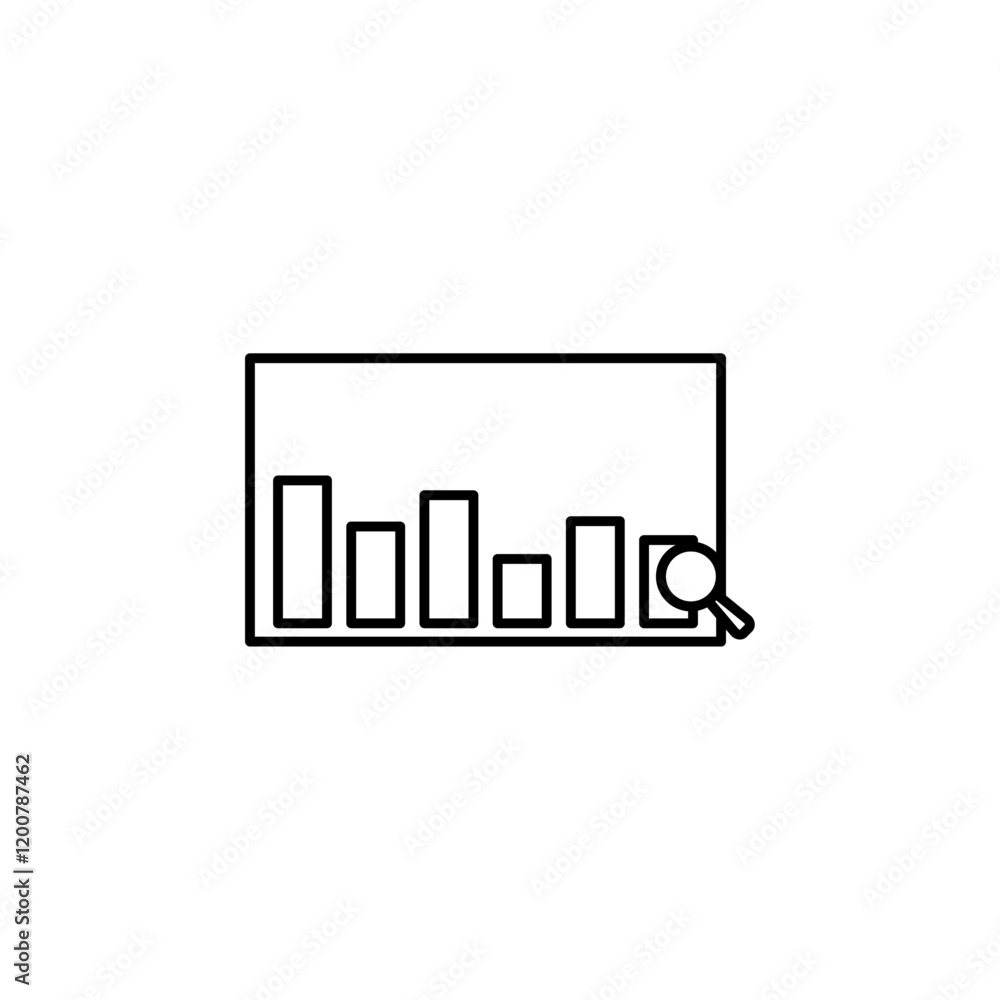 Bar chart icon set Flat isolated outline sign Bar chart icon set Flat isolated outline sign