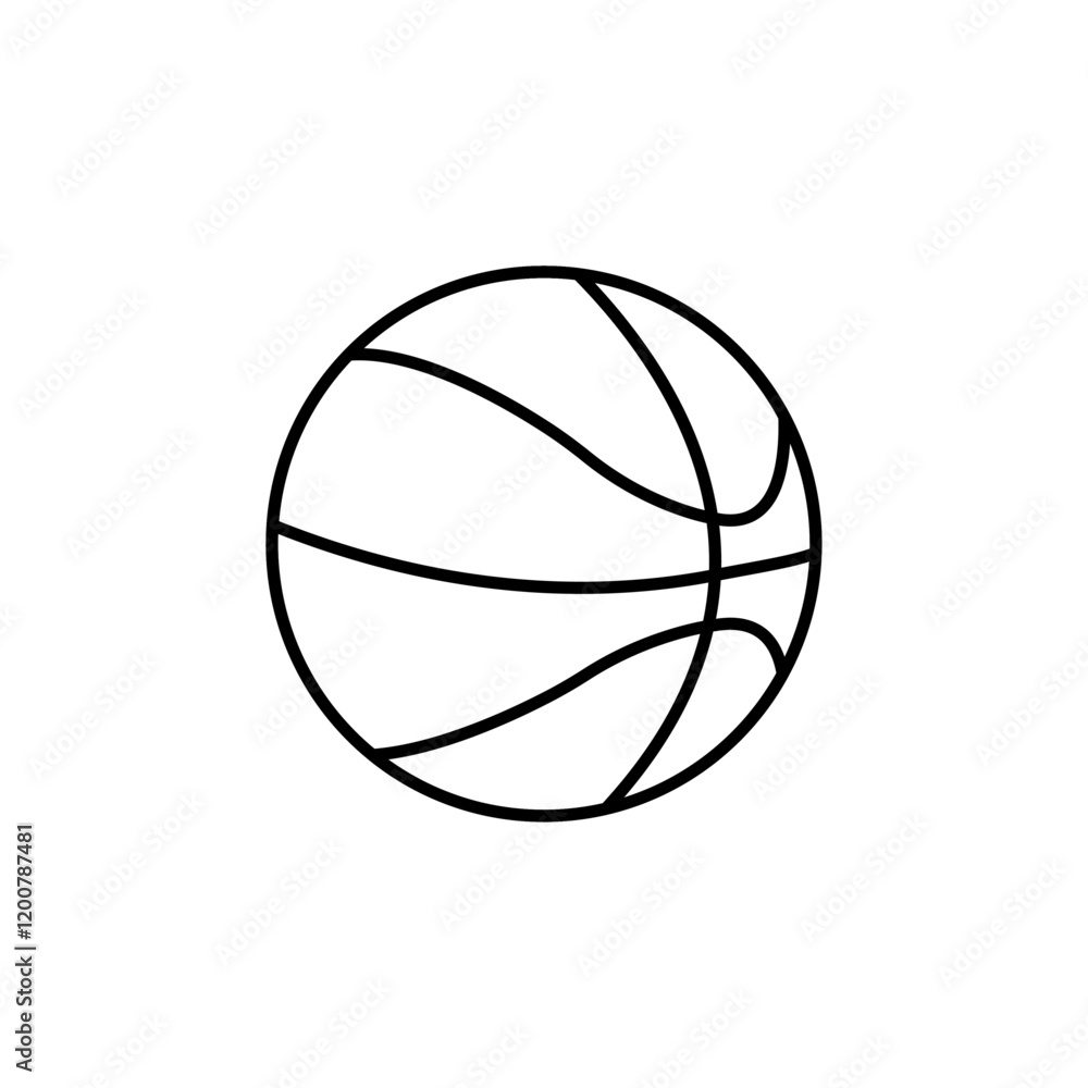 Basket Ball icon Flat isolated outline sign Basket Ball icon Flat isolated outline sign