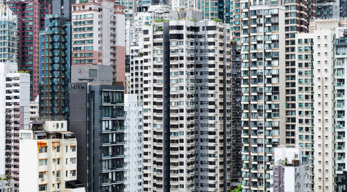 Photography Crowded residential buildings in Hong Kong