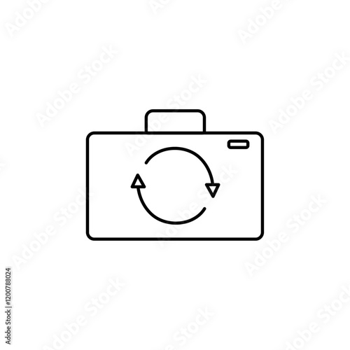 camera rotate icon Flat isolated outline sign