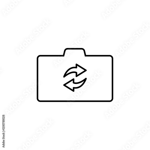 Camera Rotation icon Flat isolated outline sign