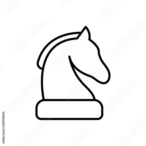 Chess icon Flat isolated outline sign