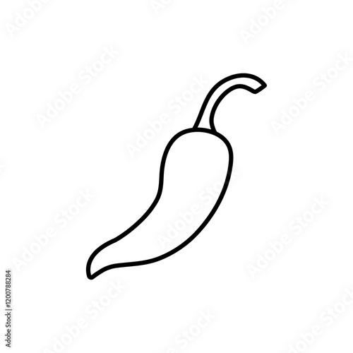 chili pepper icon Flat isolated outline sign