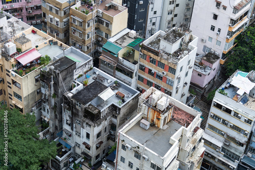 Photography Crowded residential buildings in Hong Kong