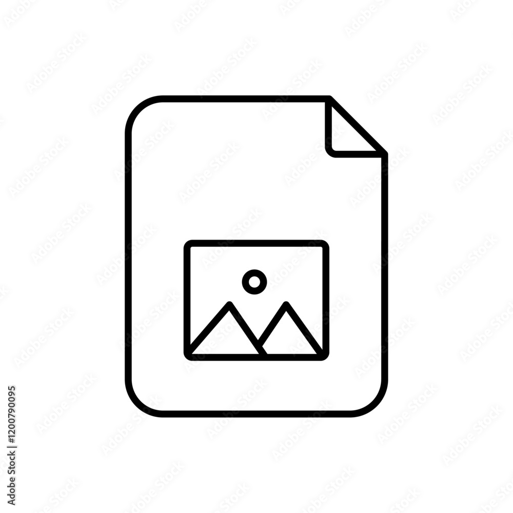 Image File icon Flat isolated outline sign Image File icon Flat isolated outline sign