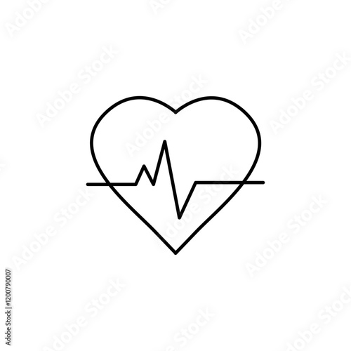 Heart Rate icon Flat isolated outline sign