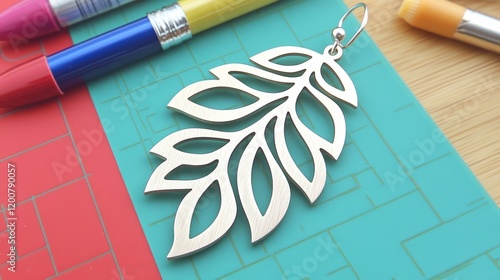 Elegant Leaf Design Earring Craft Project photo