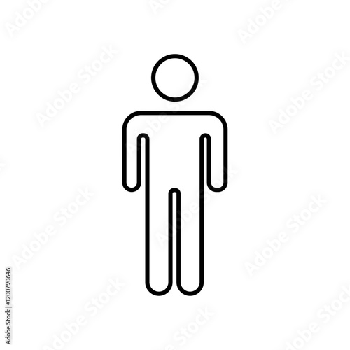 Male icon set Flat isolated outline sign