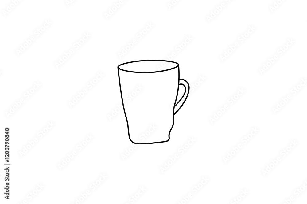 Continuous online drawing of Coffee Cup single line art outline vector Continuous online drawing of Coffee Cup single line art outline vector