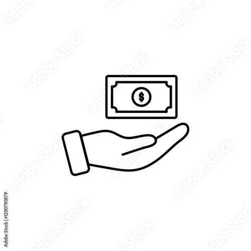 Money icon set Flat isolated outline sign