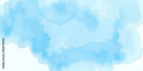 Abstract watercolor soft blue background with splashes of color, drips, bleed