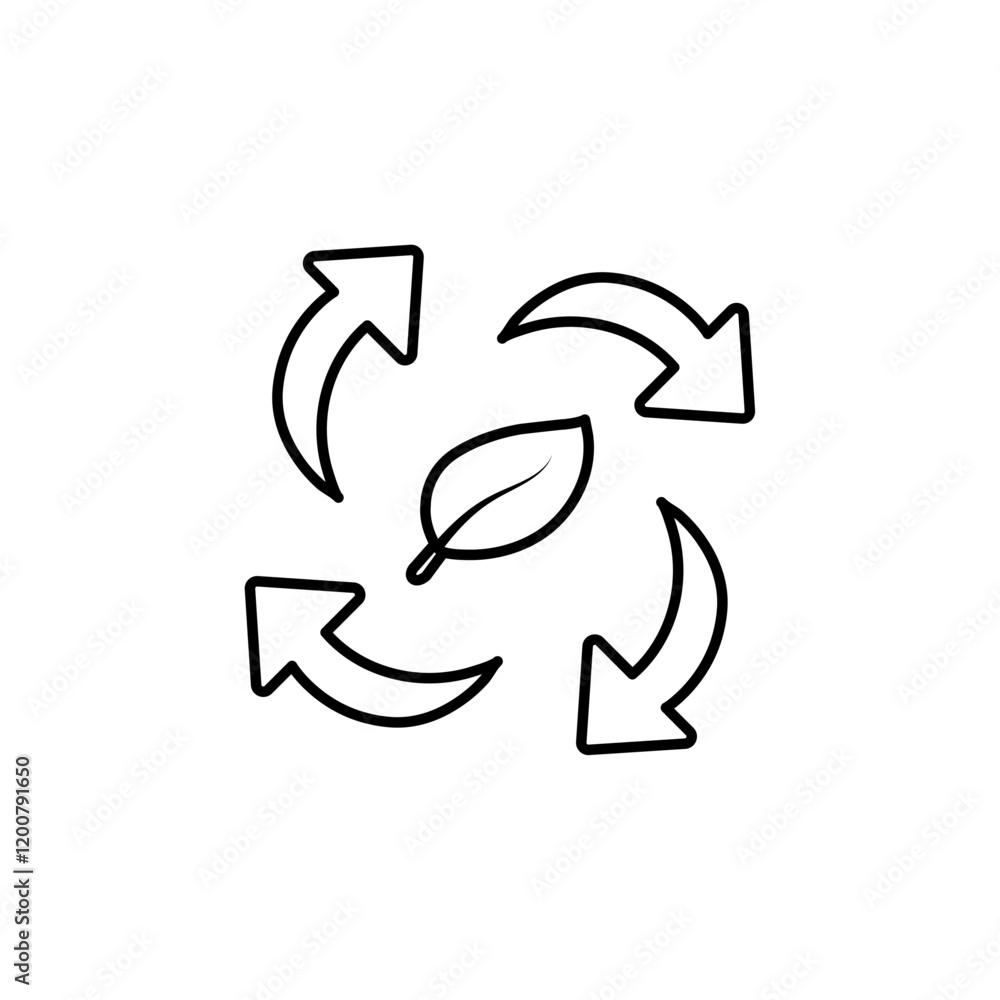 Recycle icon Flat isolated outline sign Recycle icon Flat isolated outline sign