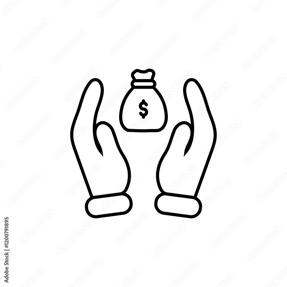 Fototapeta premium Saving icon set Flat isolated outline sign