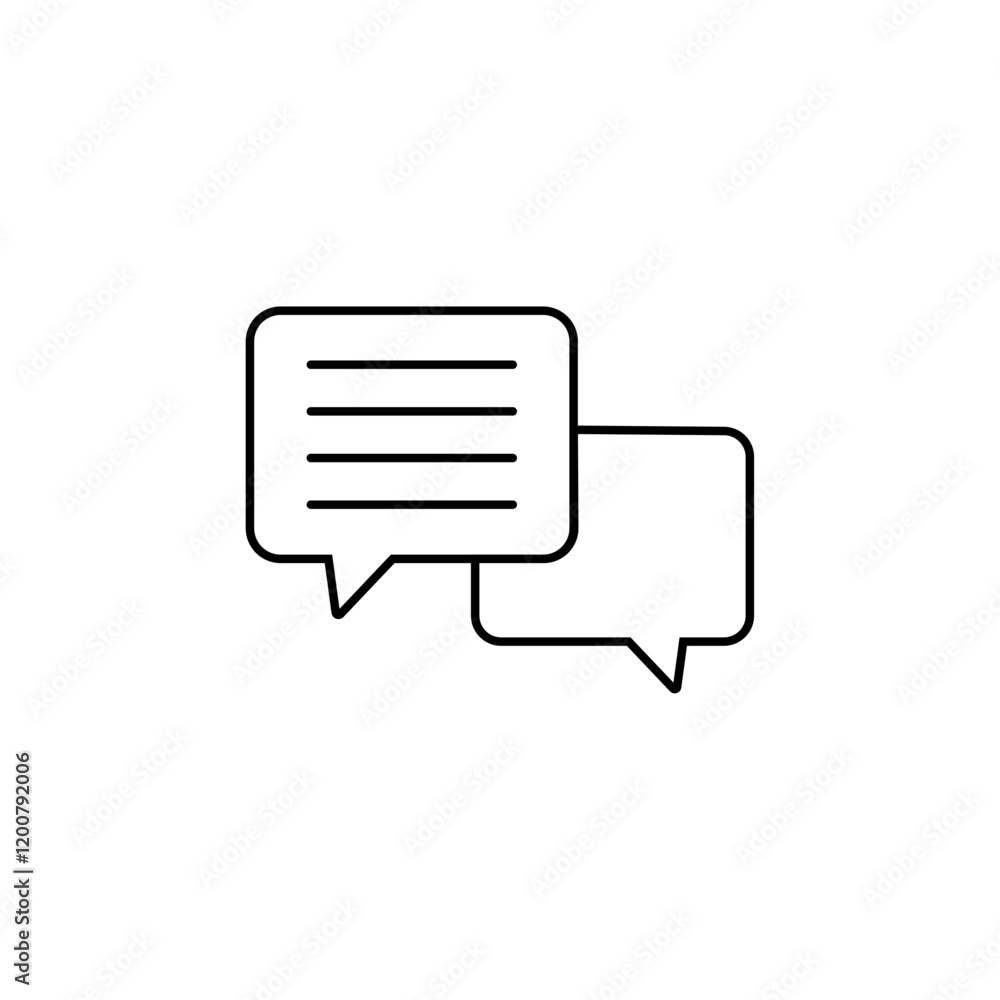 Set of Chat icons Flat isolated outline sign Set of Chat icons Flat isolated outline sign