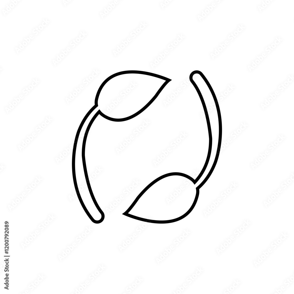 Set of leaf icons Flat isolated outline sign