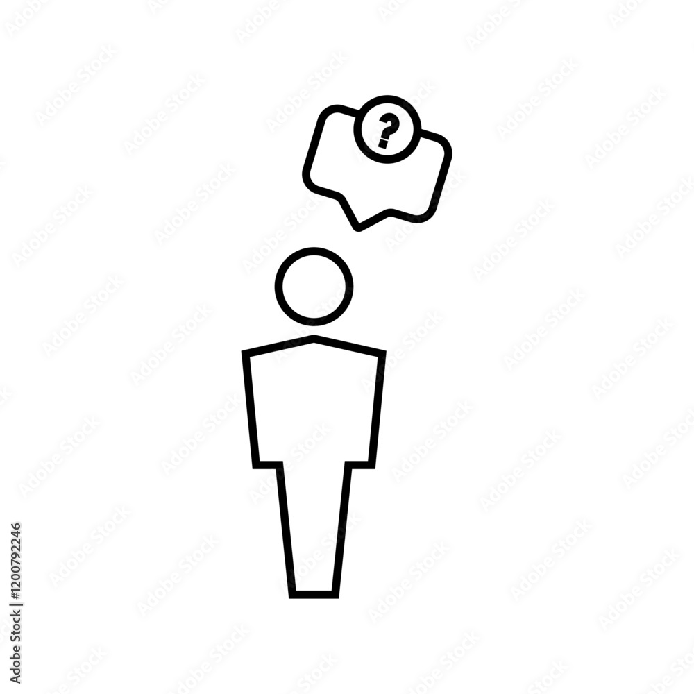 Fototapeta premium Set of question icon Flat isolated outline sign