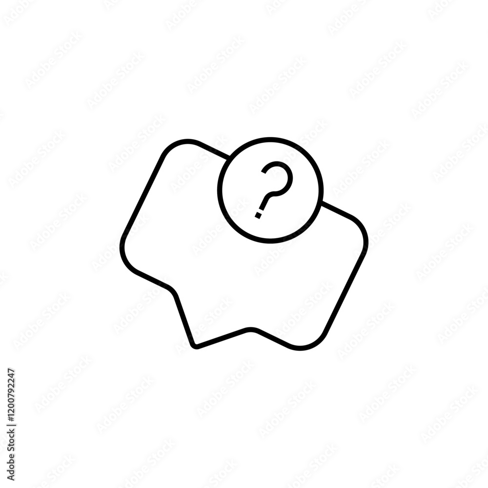 Set of Question icons Flat isolated outline sign Set of Question icons Flat isolated outline sign
