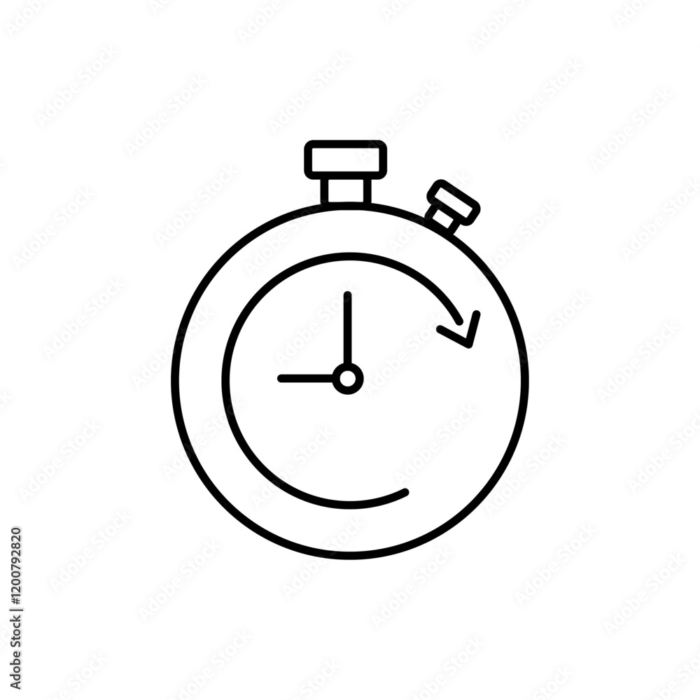 Stopwatch Icon Flat isolated outline sign Stopwatch Icon Flat isolated outline sign