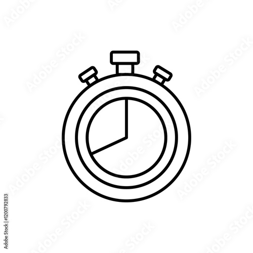 Stopwatch icon Flat isolated outline sign