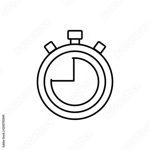 Stopwatch icon Flat isolated outline sign