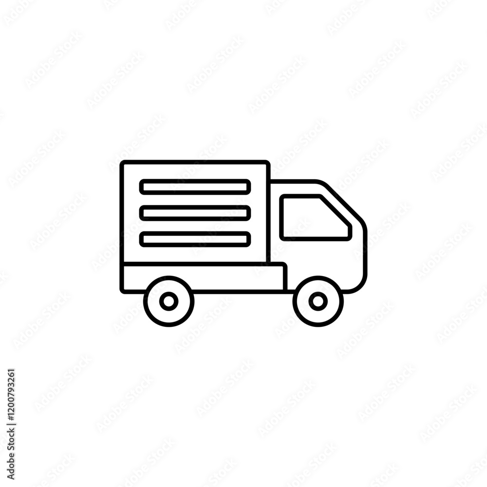 Truck icon Flat isolated outline sign Truck icon Flat isolated outline sign
