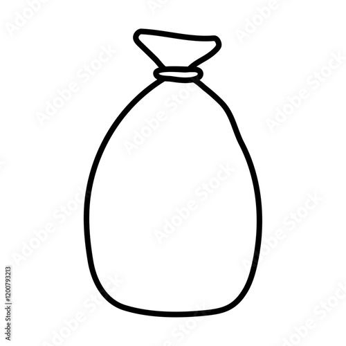 Trash bag icon Flat isolated outline sign