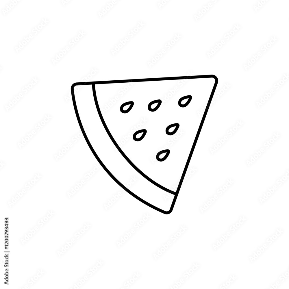 Watermelon icon Flat isolated outline sign Watermelon icon Flat isolated outline sign