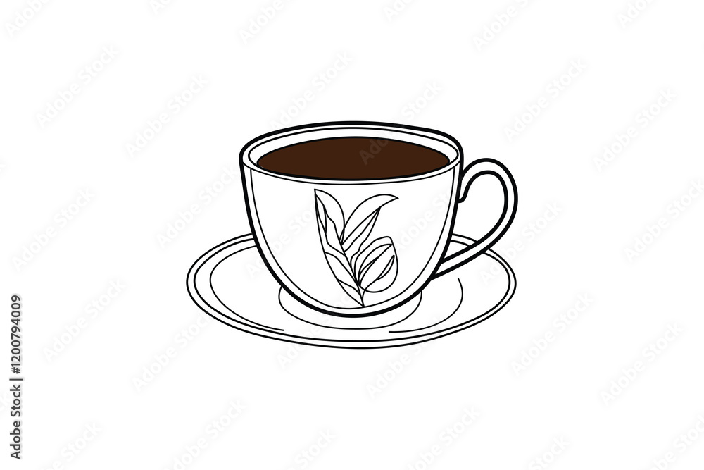 Continuous online drawing of Coffee Cup single line art outline vector Continuous online drawing of Coffee Cup single line art outline vector