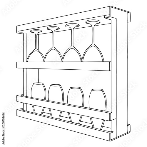 Wooden Wine Glass Rack