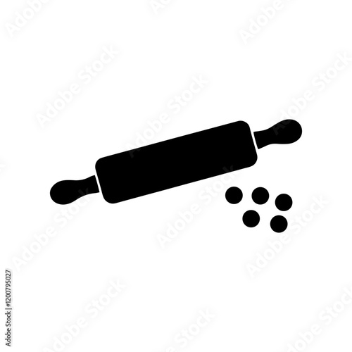 Rolling pin dough icon silhouette vector illustration design on white background.