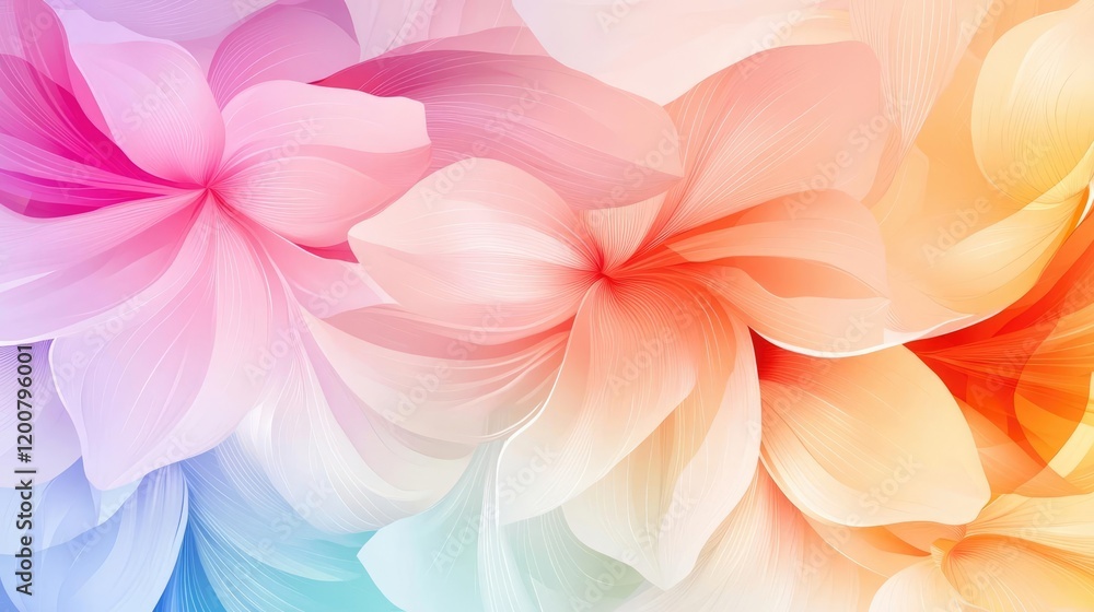 Obraz premium Floral watercolor idea. A beautiful blend of pastel colored flower petals creating a vibrant, artistic backdrop.