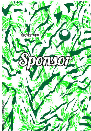 T-shirt sport jersey design template with geometric halftone background. Sport uniform in front view. Shirt mock up for sport club. Vector Illustration