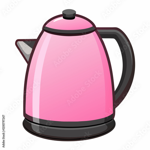 Electric kettle with handle isolated  white background  vector illustration (1)