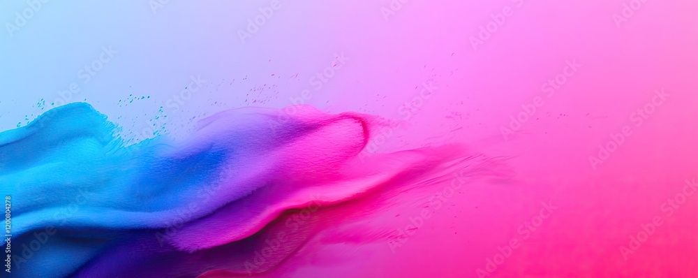Fototapeta premium Electric watercolor idea. Vibrant abstract background with flowing gradients of blue and pink hues.