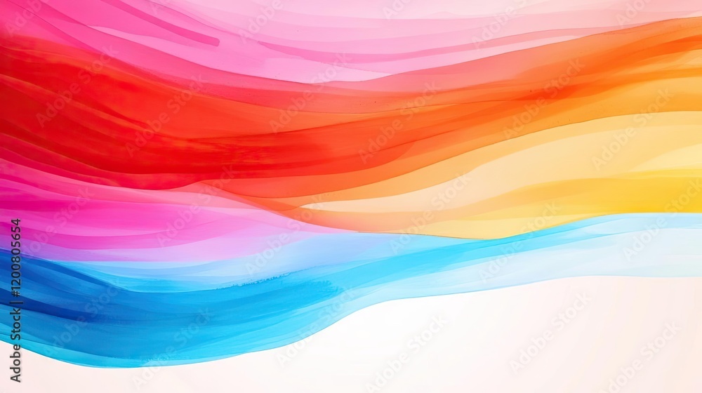 Obraz premium Electric watercolor idea. A vibrant swirl of colors blending beautifully in a smooth, abstract design.