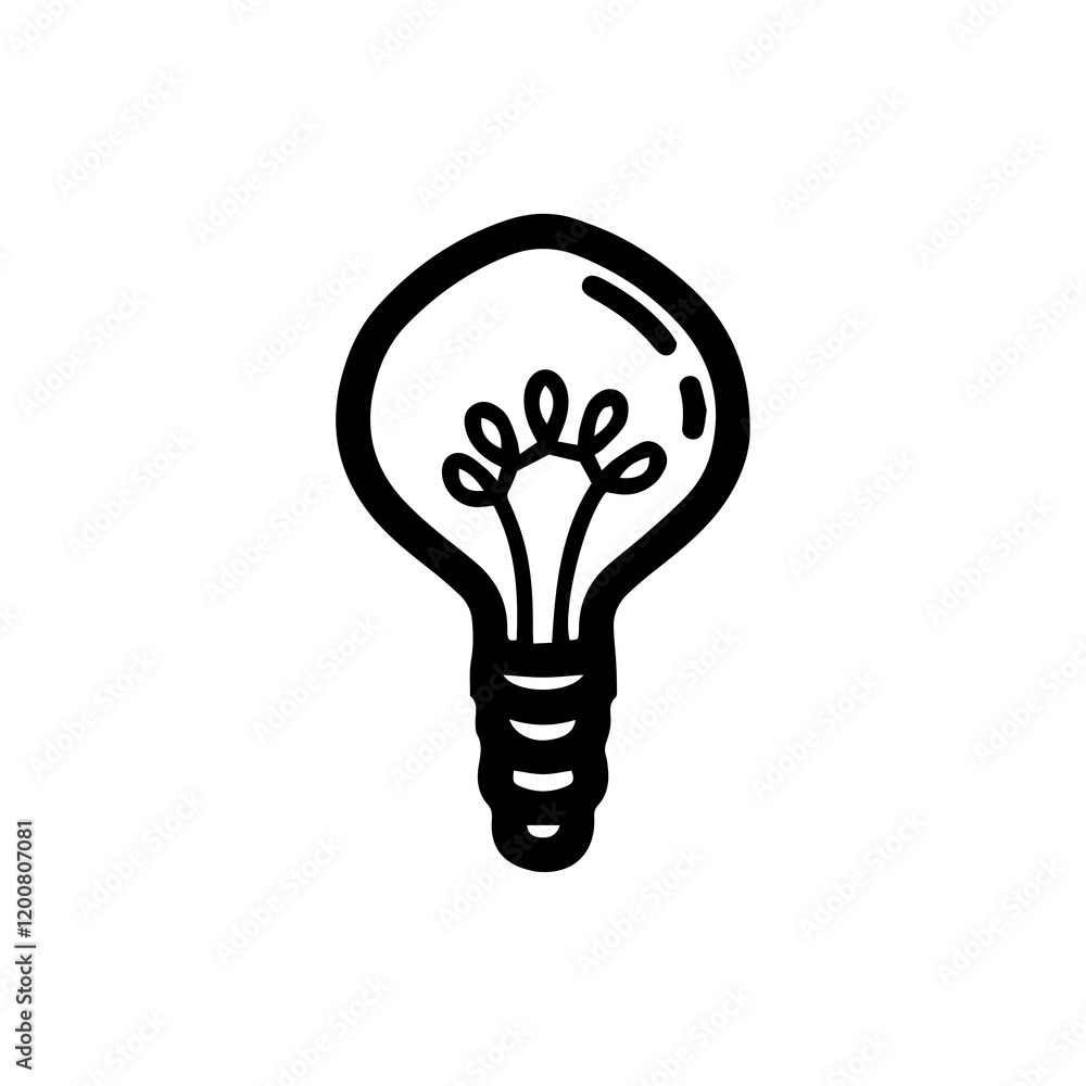 Hand-drawn line art illustration of a light bulb. Symbolizes idea, creativity, innovation, inspiration, and solution. Perfect for business, education, design, and marketing concepts Hand-drawn line art illustration of a light bulb. Symbolizes idea, creativity, innovation, inspiration, and solution. Perfect for business, education, design, and marketing concepts