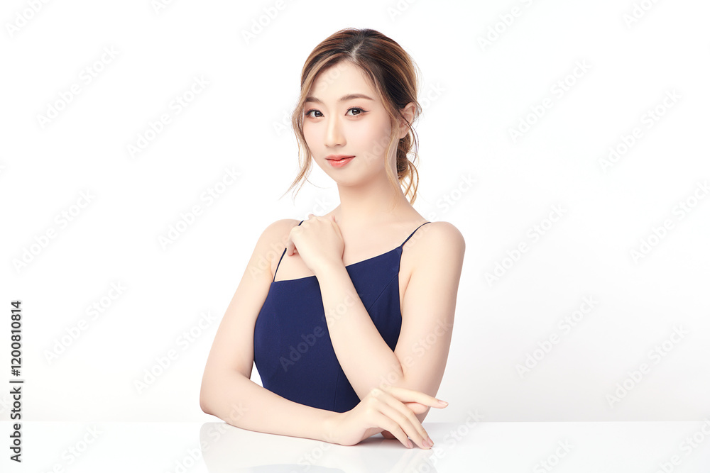 Beautiful young asian woman with clean fresh skin on white background, Face care, Facial treatment, Cosmetology, beauty and spa, Asian women portrait. Beautiful young asian woman with clean fresh skin on white background, Face care, Facial treatment, Cosmetology, beauty and spa, Asian women portrait.