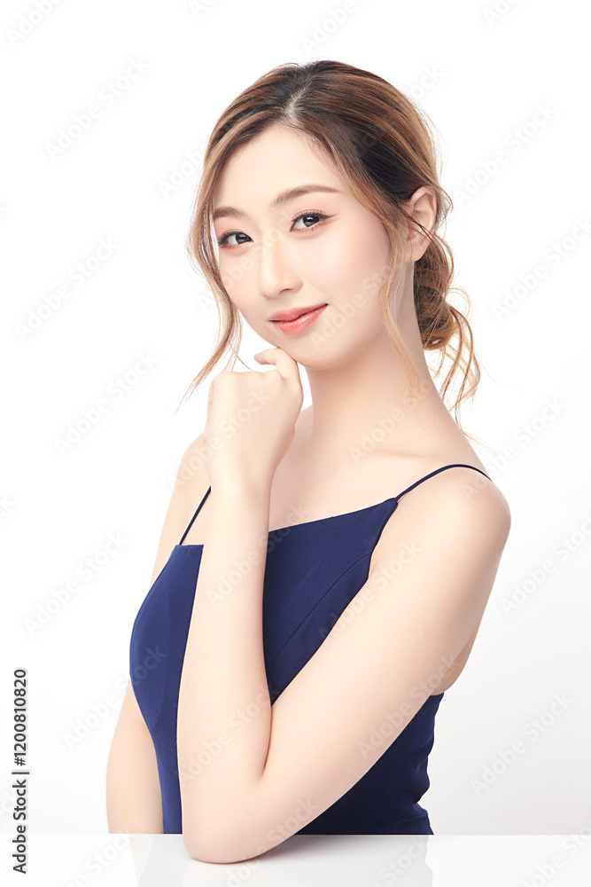 Beautiful young asian woman with clean fresh skin on white background, Face care, Facial treatment, Cosmetology, beauty and spa, Asian women portrait. Beautiful young asian woman with clean fresh skin on white background, Face care, Facial treatment, Cosmetology, beauty and spa, Asian women portrait.