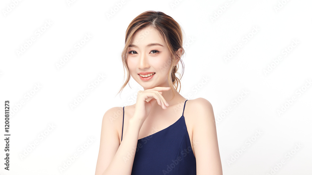 Beautiful young asian woman with clean fresh skin on white background, Face care, Facial treatment, Cosmetology, beauty and spa, Asian women portrait. Beautiful young asian woman with clean fresh skin on white background, Face care, Facial treatment, Cosmetology, beauty and spa, Asian women portrait.