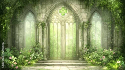 Enchanting Clover Archway  Mystical Garden Entrance