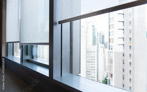 Motorized roller blind on big window