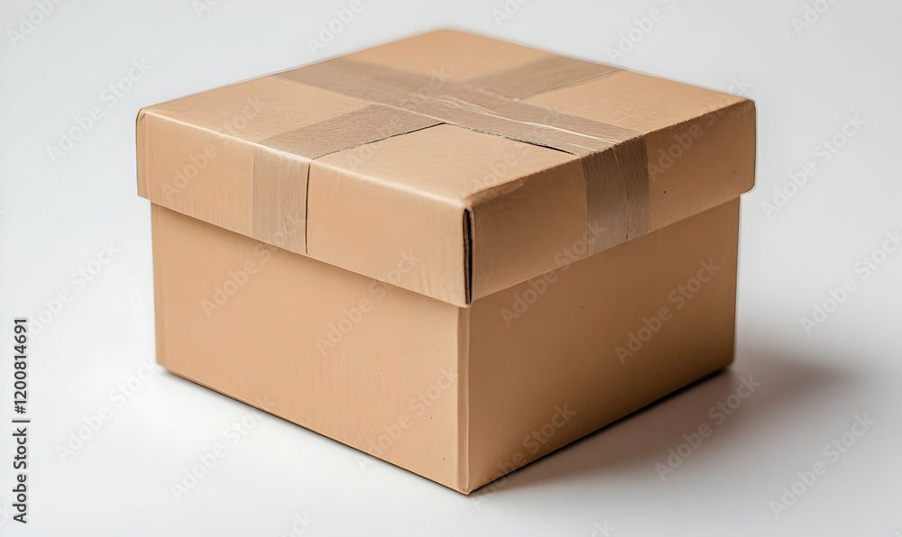 Sealed Cardboard Box Studio White Background Sealed Cardboard Box Studio White Background